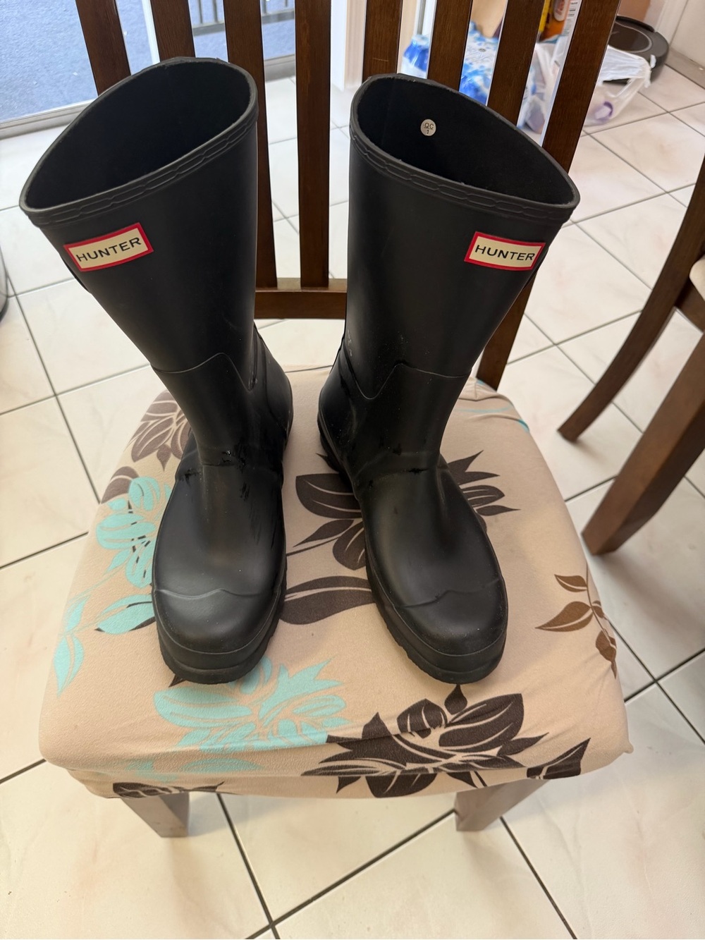 Hunter Black Lined Rain Boot brand new! Size 10
